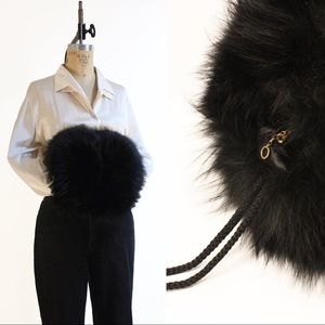 SOLD // Vintage faux fur muff / purse